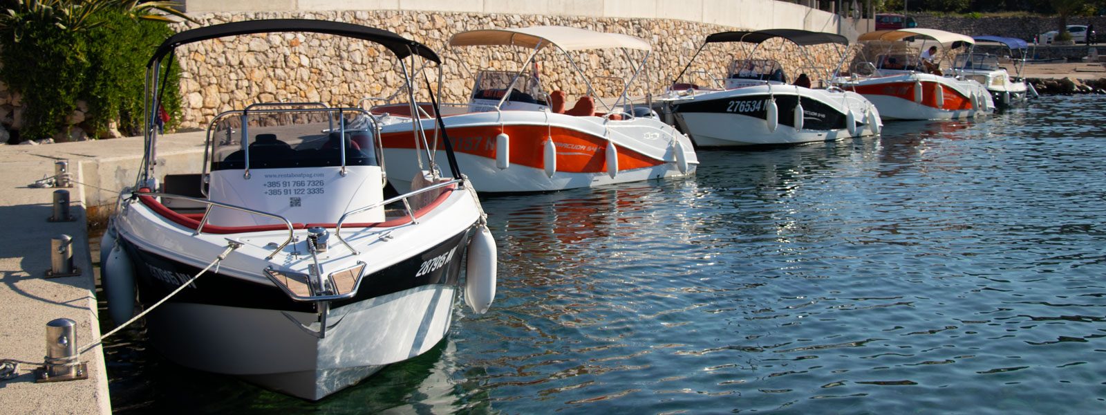 Crystal clear Adriatic Sea Pag Island rent a boat Croatia